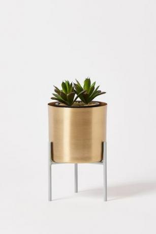 Vaso per piante Iggy in metallo dorato piccolo