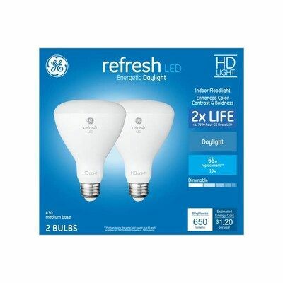 GE Refresh 65-Watt EQ LED Br30 Daylight Dimmerabile Lampadina a inondazione (confezione da 2)