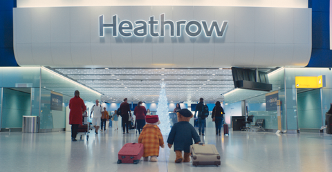 Foto dell'annuncio di Natale dell'aeroporto di Heathrow