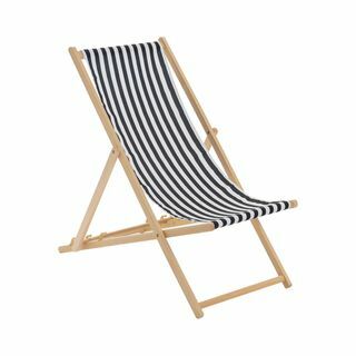 Sedia a sdraio in legno Harbour Housewares Beach - Striscia nera