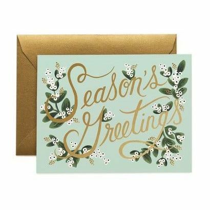Cartolina di Natale floreale di saluti di stagioni