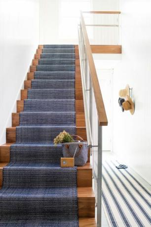 Dash & Albert Europe - Tappeto in cotone indaco a spina di pesce (con il nome Stair Runner)