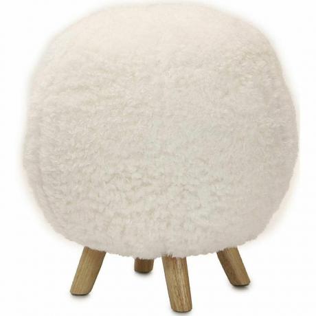 Pouf pouf bianco peluche